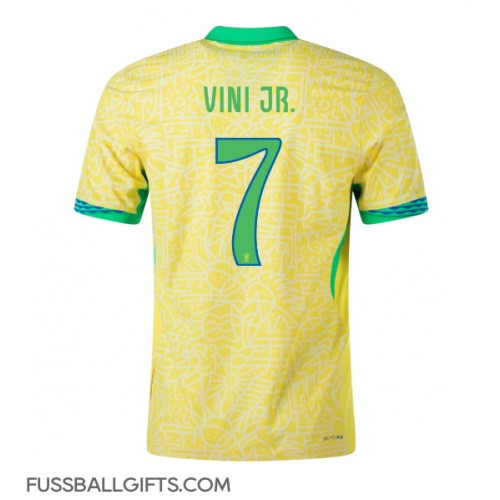 Brasilien Vinicius Junior #7 Fußballbekleidung Heimtrikot Copa America 2024 Kurzarm